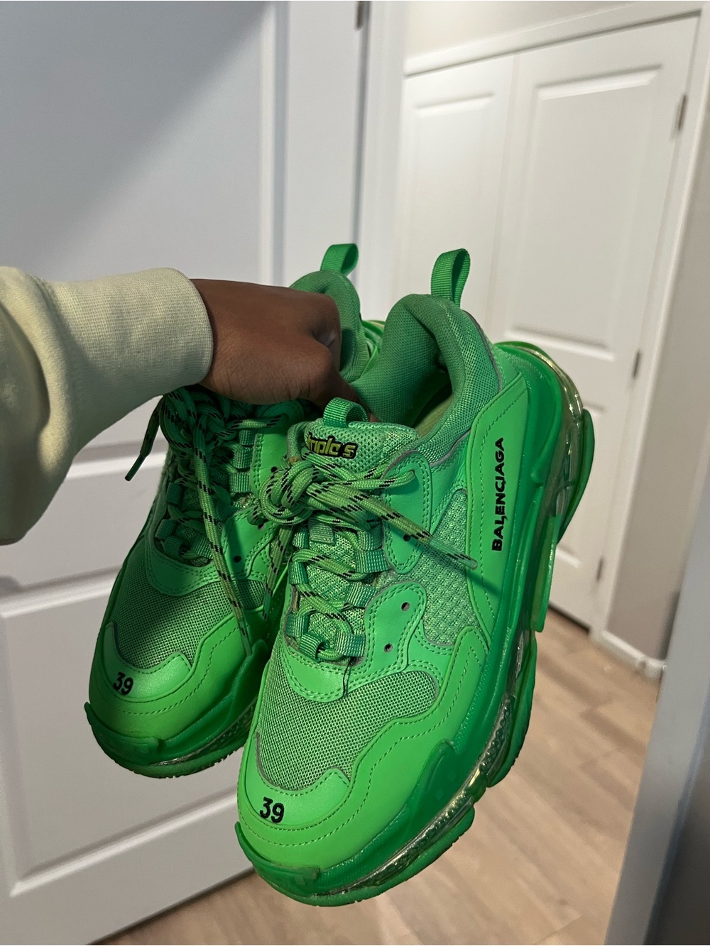 Balenciaga Triple S Electric Green Chunky Sneaker - Picture 5 of 7
